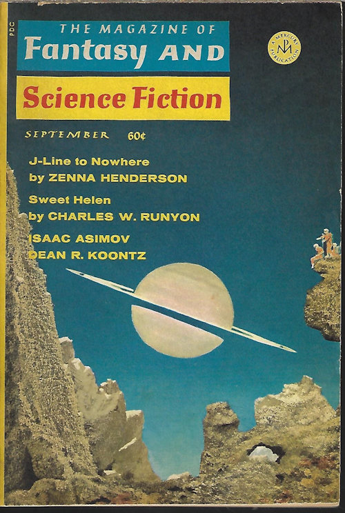 F&SF (JULIAN F. GROW; HOKE NORRIS; ZENNA HENDERSON; CHARLES W. RUNYON; DEAN R. KOONTZ; BILL PRONZINI) - The Magazine of Fantasy and Science Fiction (F&Sf): September, Sept. 1969