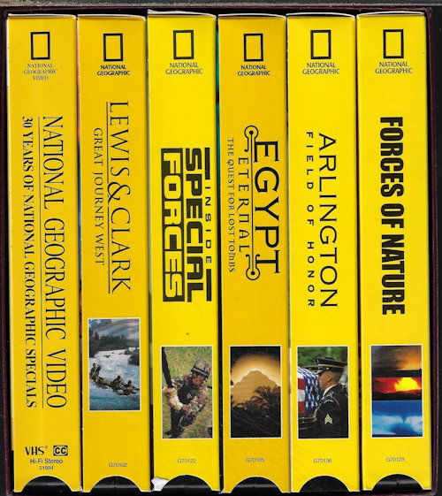NATIONAL GEOGRAPHIC - Arlington Field of Honor; Egypt Eternal; Forces of Nature; Lewis & Clark; Inside Special Forces; 30 Years of National Geographic Specials (Vhs Boxed Set)