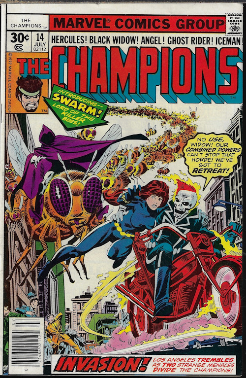 CHAMPIONS (BLACK WIDOW; HERCULES; GHOST RIDER; ICEMAN; ANGEL) - The Champions: July #14, 1977