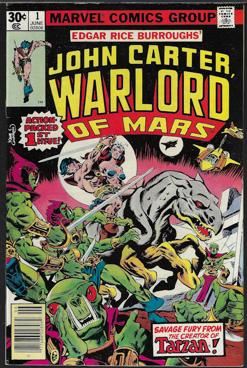 JOHN CARTER WARLORD OF MARS, EDGAR RICE BURROUGHS' - John Carter Warlord of Mars: June #1, 1977