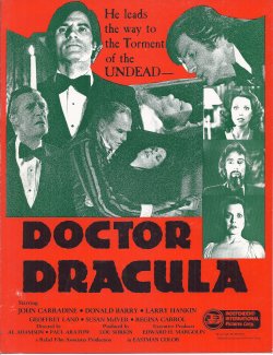 (JOHN CARRADINE; DONALD BARRY; LARRY HANKIN; GEOFFREY LAND; SUSAN MCIVER; REGINA CARROL) - Doctor Dracula (Pressbook)
