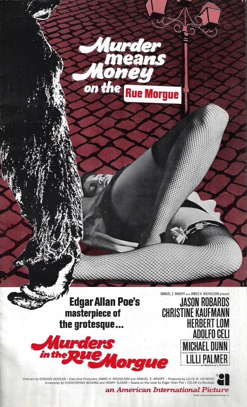 POE, EDGAR ALLAN (RELATED) - Murders on the Rue Morgue (Pressbook)