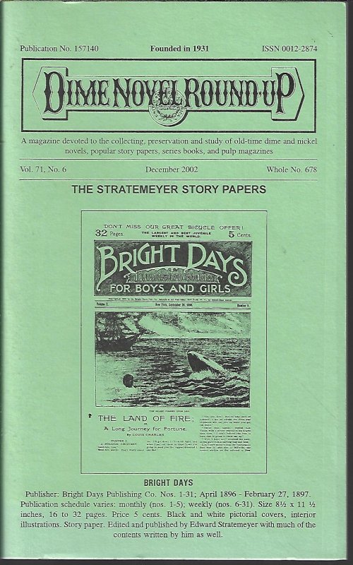 DIME NOVEL ROUND-UP - Dime Novel Round-Up: December, Dec. 2002