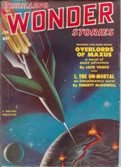 THRILLING WONDER (JACK VANCE; EMMETT MCDOWELL; RAYMOND Z. GALLUN; FREDRIC BROWN; MATT LEE; SAMUEL MINES; KENDELL FOSTER CROSSEN) - Thrilling Wonder Stories: February, Feb. 1951