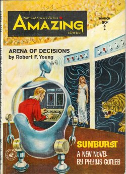 AMAZING (ROBERT F. YOUNG; DOBBIN THORPE; VANCE SIMONDS; PHYLLIS GOTLIEB; BEN BOVA) - Amazing Stories: March. Mar. 1964 (