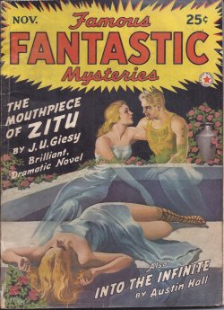 FAMOUS FANTASTIC MYSTERIES (J. U. GIESY; AUSTIN HALL; ROBERT W. CHAMBERS) - Famous Fantastic Mysteries: November, Nov. 1942 ( 