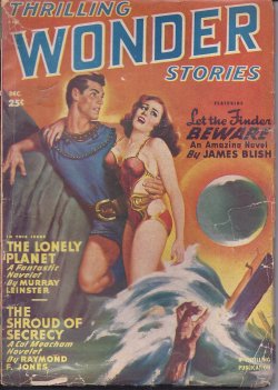 THRILLING WONDER (JAMES BLISH; RAYMOND F. JONES; MURRAY LEINSTER; ARTHUR C. CLARKE; RAY BRADBURY; WILLIAM MORRISON; CLEVE CARTMILL; L. SPRAGUE DE CAMP) - Thrilling Wonder Stories: December, Dec. 1949