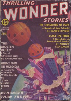 THRILLING WONDER (JOHN RUSSELL FEARN; ARTHUR LEO ZAGAT; EANDO BINDER; ANTHONY RUD; RAYMOND Z. GALLUN; RICHARD TOOKER; J. HARVEY HAGGARD; ARTHUR K. BARNES; FRANK BELKNAP LONG, JR.; JACK BINDER; MAX PLAISTED) - Thrilling Wonder Stories: June 1937