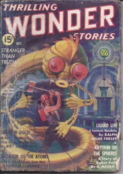 THRILLING WONDER (RAY CUMMINGS; HAL K. WELLS; RALPH MILNE FARLEY; ARTHUR J. BURKS; EDMOND HAMILTON; A. MERRITT; PAUL ERNST; D. L. JAMES; MAX PLAISTED) - Thrilling Wonder Stories: October, Oct. 1936
