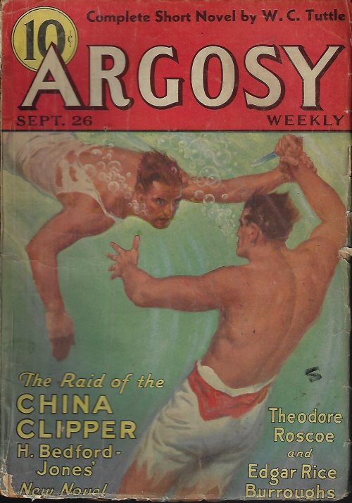 ARGOSY (H. BEDFORD-JONES; W. C. TUTTLE; EDGAR RICE BURROUGHS; DALE CLARK; STOOKIE ALLEN; EDWARD GREEN; L. G. BLOCHMAN; D. AND R. BROWN; OSCAR O'KEEFE; HAROLD LEDBETTER; J. WENTWORTH TILDEN) - Argosy Weekly: September, Sept. 26, 1936 (