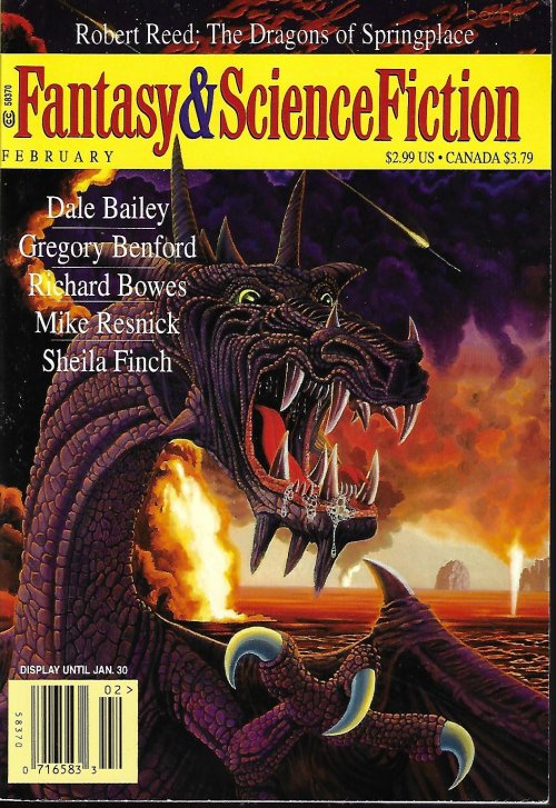 F&SF (ROBERT REED; DALE BAILEY; RICHARD BOWES; MARY A. TURZILLO; KENT PATTERSON; SHEILA FINCH) - The Magazine of Fantasy and Science Fiction (F&Sf): February, Feb. 1997