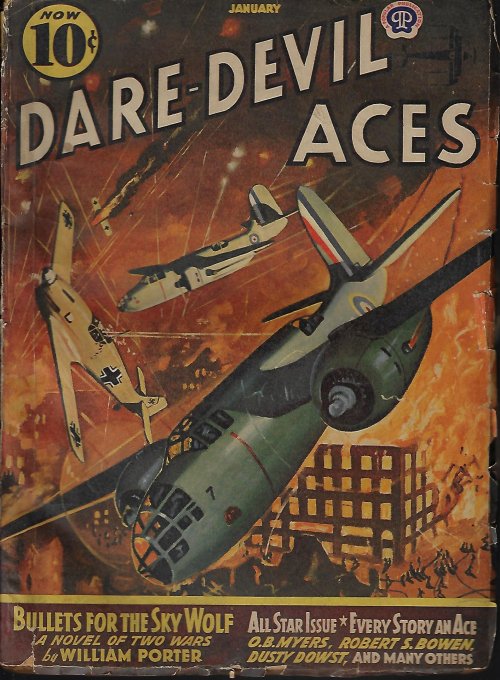 DARE-DEVIL ACES (DANIEL WINTERS; RAY P. SHOTWELL; WILLIAM PORTER; ROBERT SIDNEY BOWEN; O. B. MYERS; DUSTY DOWST; FREDERICK BLAKESLEE) - Dare-Devil Aces: January, Jan. 1942