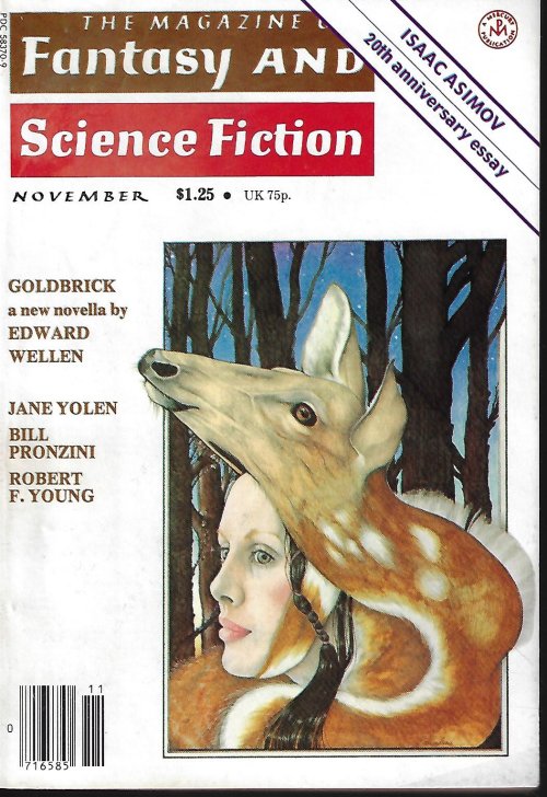 F&SF (EDWARD WELLEN; M. MENDELSOHN; JANE YOLEN; ROBERT F. YOUNG; BILL PRONZINI; CHARLES V. DE VET; SHINICHI HOSHI) - The Magazine of Fantasy and Science Fiction (F&Sf): November, Nov. 1978
