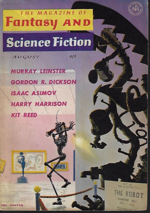 F&SF (AVRAM DAVIDSON & MORTON KLASS; HARRY HARRISON; VANCE AANDAHL; CLAUDE F. CHEINISSE; E. WILLIAM BLAU; KIT REED; MURRAY LEINSTER; WINONA MCCLINTOC; GORDON R. DICKSON; GRENDEL BRIARTON - AKA R. BRETNOR) - The Magazine of Fantasy and Science Fiction (F&Sf): August, Aug. 1961