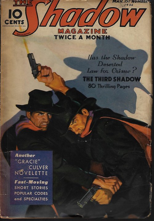 SHADOW (MAXWELL GRANT; DEAN CALLAHAN; ROSEWELL CROWN; HENRY LYSING; JOHN L. CHAMBLISS) - The Shadow: March, Mar. 15, 1936 (