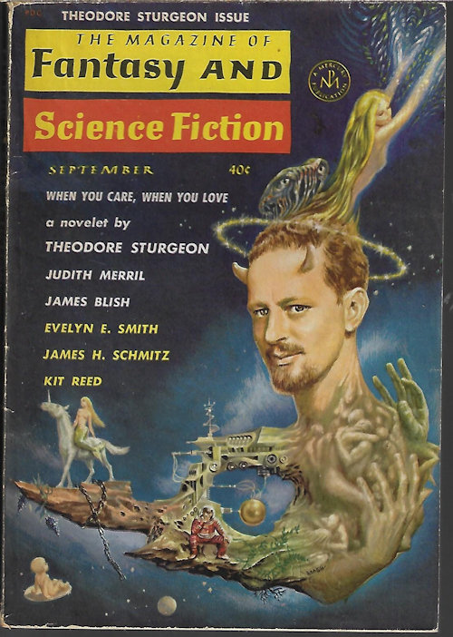 F&SF (THEODORE STURGEON; JAMES BLISH; JUDITH MERRIL; SAM MOSKOWITZ; ROBIN STURGEON; EVELYN E. SMITH; GARY JENNINGS; KIT REED; SUZANNE MALAVAL; JAMES H. SCHMITZ; GRENDEL BRIARTON - AKA R. BRETNOR) - The Magazine of Fantasy and Science Fiction (F&Sf): September, Sept. 1962