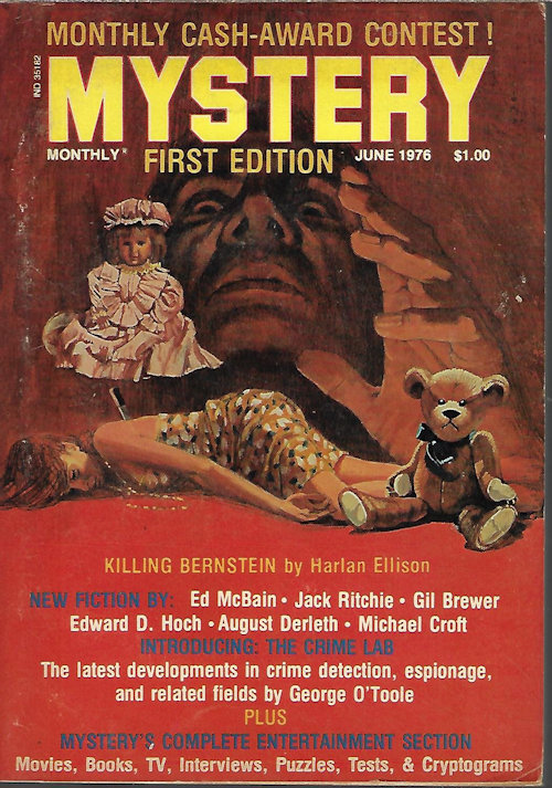 MYSTERY (MICHAEL CROFT; AUGUST DERLETH; EDWARD D. HOCH; GIL BREWER; JACK RITCHIE; HARLAN ELLISON; ED MCBAIN; GEORGE O'TOOLE; STEVEN VAIL; MIKE MADRID; TOM SELIGSON) - Mystery Monthly Magazine: June 1976 (Solar Pons and the Adventure of the Bishop's Companion