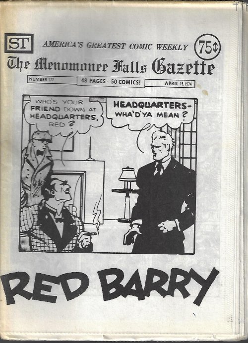 MENOMONEE FALLS GAZETTE - The Menomonee Falls Gazette #122, April, Apr. 15, 1974 (Flash Gordon, Air Hawk, Johnny Hazard, Rip Kirby, Modesty Blaise, Mandrake the Magician, Tarzan, More)