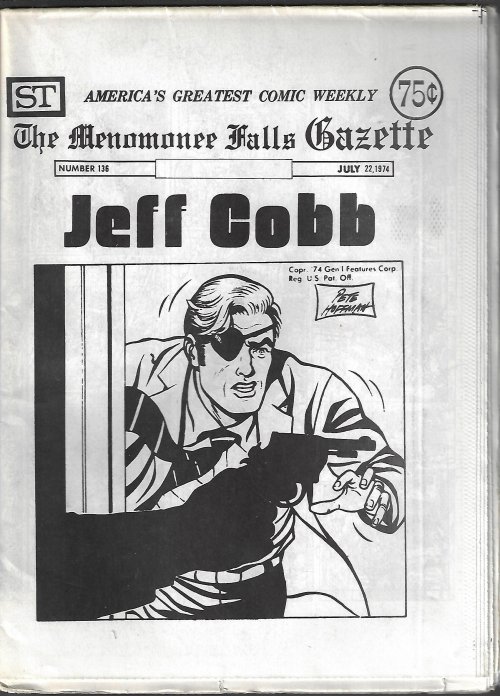 MENOMONEE FALLS GAZETTE - The Menomonee Falls Gazette #136, July 22, 1974 (Flash Gordon, Buck Rogers, Air Hawk, Johnny Hazard, Rip Kirby, Modesty Blaise, Mandrake the Magician, Tarzan, Dick Tracy, More)