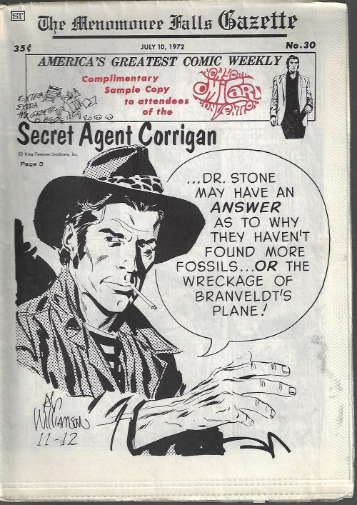 MENOMONEE FALLS GAZETTE - The Menomonee Falls Gazette #30, July 10, 1972 (Flash Gordon, Air Hawk, Johnny Hazard, Rip Kirby, Modesty Blaise, Mandrake the Magician, Tarzan, More)