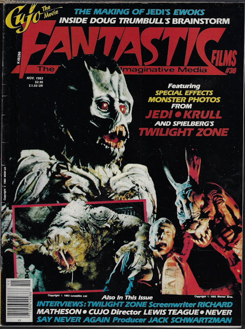 FANTASTIC FILMS - Fantastic Films: November, Nov. 1983 (Cujo, Brainstorm, Return of the Jedi, Twilight Zone, Krull, Bond, and More)