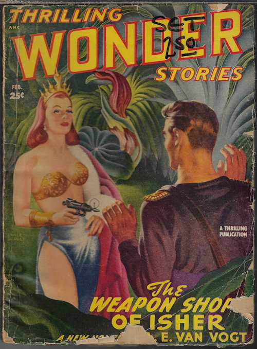 THRILLING WONDER (JAMES BLISH & DAMON KNIGHT; BENJ. MILLER; WILLIAM FITZGERALD - AKA MURRAY LEINSTER; RAY BRADBURY; SAM MERWIN, JR.; MARGARET ST. CLAIR; THEODORE STURGEON) - Thrilling Wonder Stories: February, Feb. 1949 (