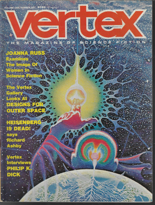 VERTEX (NEIL SHAPIRO; RICHARD ASHBY; JOSEPH F. PATROUCH, JR.; WALT LIEBSCHER; ALICE LAURENCE & WILLIAM CARLSON; MARY MCCLELLAN JOHNSON; LEONARD TUSHNET; GREGORY BENFORD; DON KERR; JAMES SUTHERLAND; JAY ARROW; JOANNA RUSS; PHILIP K. DICK) - Vertex: February, Feb. 1974