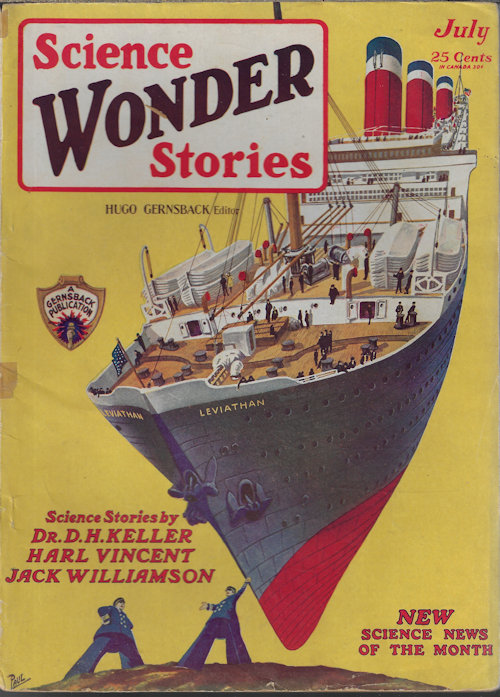 SCIENCE WONDER (JACK WILLIAMSON; IRVING LESTER & FLETCHER PRATT; DAVID H. KELLER, M.D.; HARL VINCENT; CAPTAIN HERMANN NOORDUNG, A.D., M.E.) - Science Wonder Stories: July 1929 (