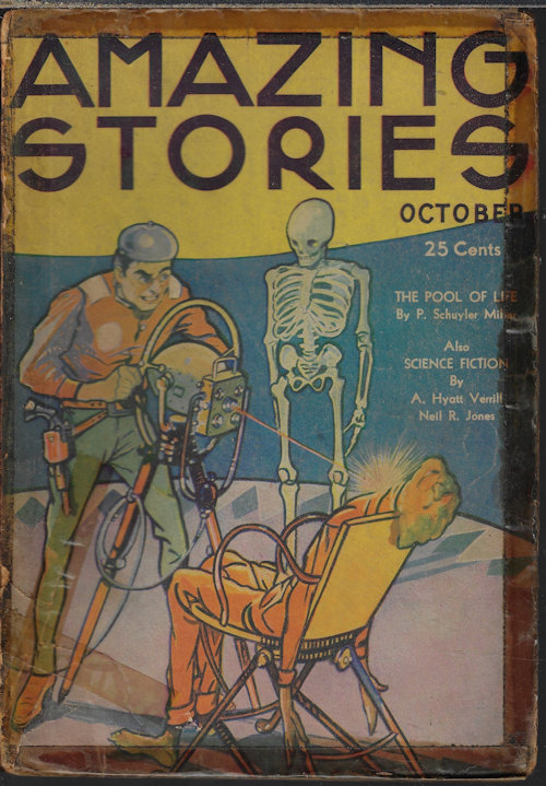 AMAZING (NEIL R. JONES; A. HYATT VERRILL; P. SCHUYLER MILLER; EANDO BINDER; LAWRENCE SMITH) - Amazing Stories: October, Oct. 1934