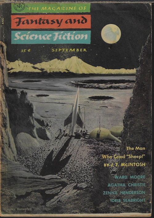 F&SF (J. T. MCINTOSH; AGATHA CHRISTIE; CHARLES BEAUMONT; IDRIS SEABRIGHT - AKA MARGARET ST. CLAIR; ERIC ST. CLAIR; WARD MOORE; SAKI; ANTHONY BOUCHER; THYRA SAMTER WINSLOW; ZENNA HENDERSON; FREDRIC BROWN) - The Magazine of Fantasy and Science Fiction (F&Sf): September, Sept. 1955