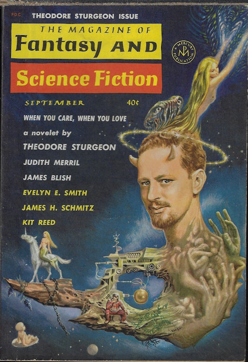 F&SF (THEODORE STURGEON; JAMES BLISH; JUDITH MERRIL; SAM MOSKOWITZ; ROBIN STURGEON; EVELYN E. SMITH; GARY JENNINGS; KIT REED; SUZANNE MALAVAL; JAMES H. SCHMITZ; GRENDEL BRIARTON - AKA R. BRETNOR) - The Magazine of Fantasy and Science Fiction (F&Sf): September, Sept. 1962