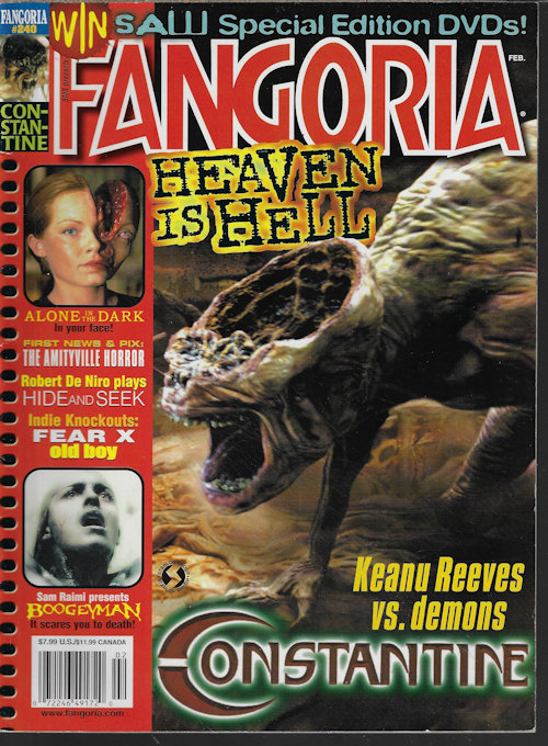 FANGORIA - Fangoria #240, February, Feb. 2005 (Constantine; Alone in the Dark; the Amithville Horror; Hide and Seek; Boogeyman)