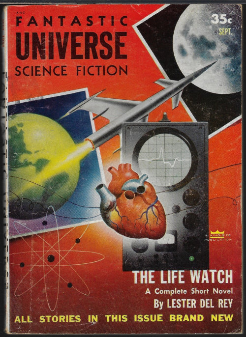 FANTASTIC UNIVERSE (LESTER DEL REY; MEL HUNTER; WILLIAM CAMPBELL GAULT; FRANK BELKNAP LONG; ROGER DEE; MARCIA KAMIEN; EVELYN GOLDSTEIN; RICHARD E. SMITH; MARION ZIMMER BRADLEY; JOHN JAKES; RAY CUMMINGS) - Fantastic Universe: September, Sept. 1954