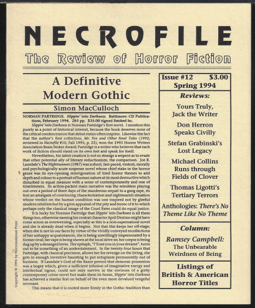 NECROFILE - Necrofile; the Review of Horror Fiction: No. 12, Spring 1994