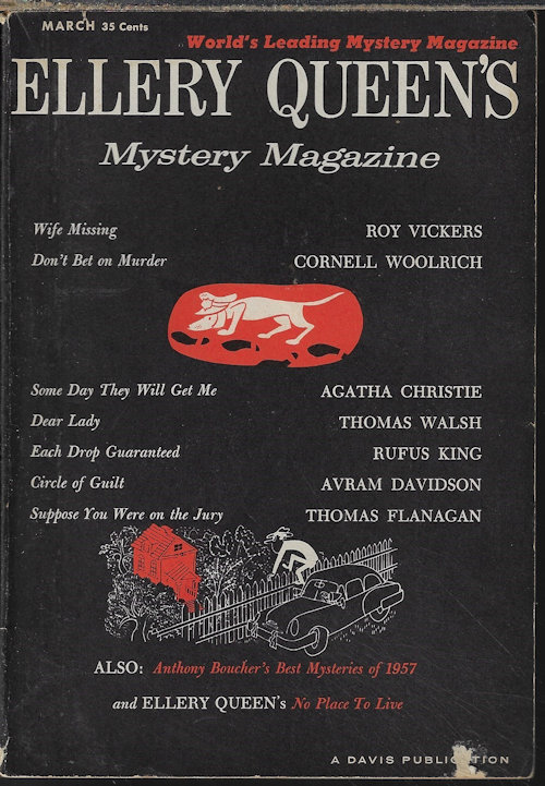 ELLERY QUEEN MYSTERY (WHIT MASTERSON; MIGNON G. EBERHART; CHRISTIANNA BRAND; LILLIAN DE LA TORRE; MICHAEL GILBERT; RUTH DOYLE; GUY NEDMON; MATTHEW GANT; ROBERT P. STEWART) - Ellery Queen's Mystery Magazine: March, Mar. 1958
