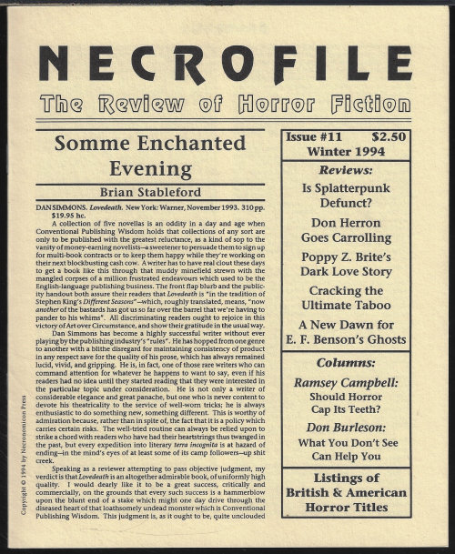 NECROFILE - Necrofile; the Review of Horror Fiction: No. 11, Winter 1994