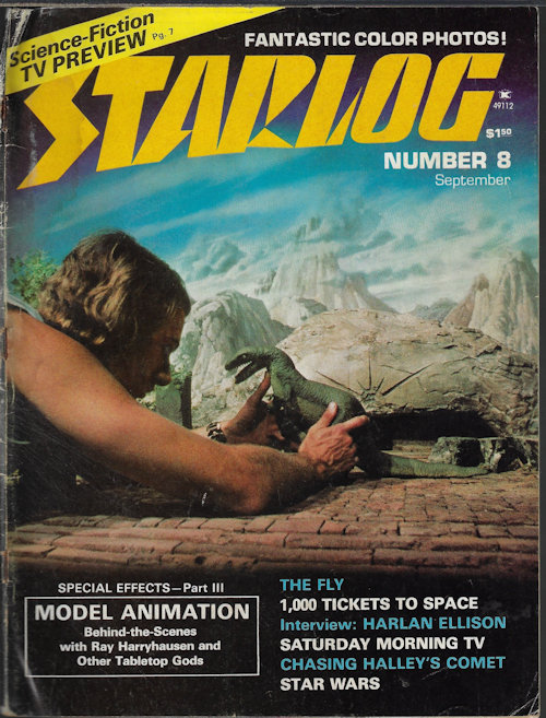 STARLOG (HARLAN ELLISON) - Starlog: #8; September, Sept. 1977 (the Fly; Star Wars; Model Animation)