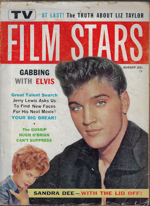 TV-FILM STARS (ELVIS PRESLEY; SANDRA DEE; ELIZABETH LIZ TAYLOR; FABIAN; MORE) - Tv-Film Stars: August, Aug. 1960