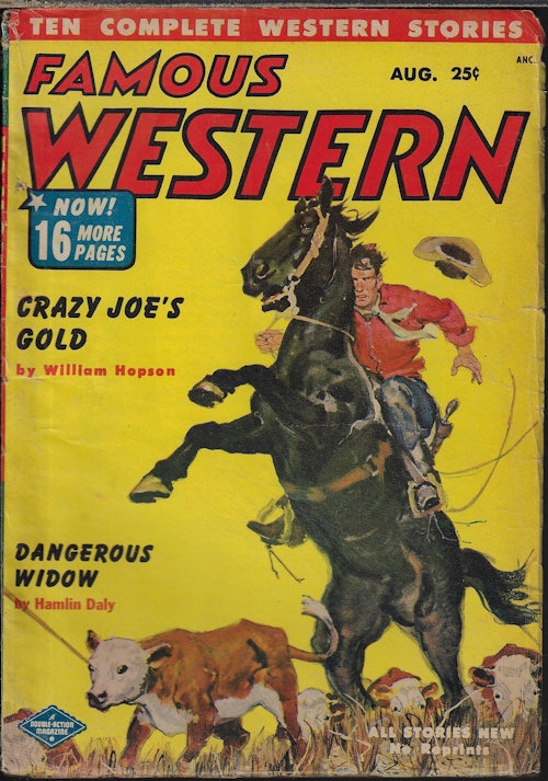 FAMOUS WESTERN (HAROLD GLUCK; WILLIAM HOPSON; HAMLIN DALY; ART KERCHEVAL; C. H. COGSWELL; DAVE WILSON; BEN SMITH; A. A. BAKER; S. A. LOMBINO; WADE HAMILTON) - Famous Western: August, Aug. 1952