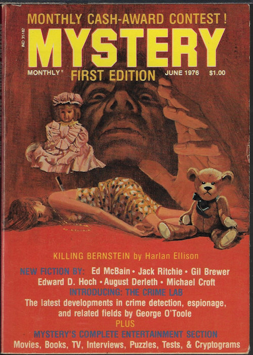 MYSTERY (MICHAEL CROFT; AUGUST DERLETH; EDWARD D. HOCH; GIL BREWER; JACK RITCHIE; HARLAN ELLISON; ED MCBAIN; GEORGE O'TOOLE; STEVEN VAIL; MIKE MADRID; TOM SELIGSON) - Mystery Monthly Magazine: June 1976 (Solar Pons and the Adventure of the Bishop's Companion