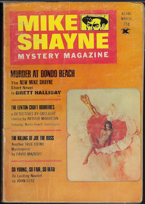 MIKE SHAYNE MYSTERY (BRETT HALLIDAY; ARTHUR MORRISON; DAVID MAZROFF; JOHN LUTZ; DAN ROSS; JERRY REGAN; JERROLD PHAON; WILLIAM JEFFREY; HERBERT HARRIS) - Mike Shayne Mystery Magazine: March, Mar. 1973
