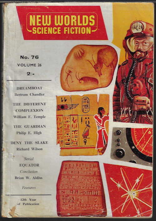 NEW WORLDS (BERTRAM CHANDLER; PHILIP E. HIGH; WILLIAM F. TEMPLE; RICHARD WILSON; BRIAN W. ALDISS; RON BENNETT; LESLIE FLOOD) - New Worlds of Science Fiction: No. 76, October, Oct. 1958