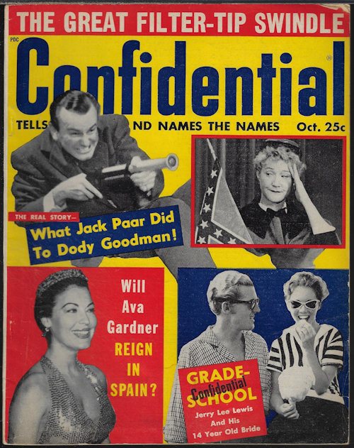 CONFIDENTAL (JACK PARR; AVA GARDNER; JERRY LEE LEWIS) - Confidential; Tells the Facts and Names the Names: October, Oct. 1958