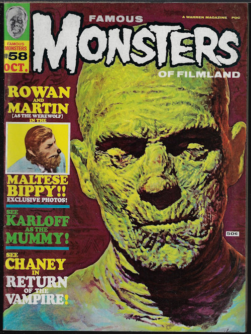 FAMOUS MONSTERS OF FILMLAND - Famous Monsters of Filmland: #58 (October, Oct. 1969)
