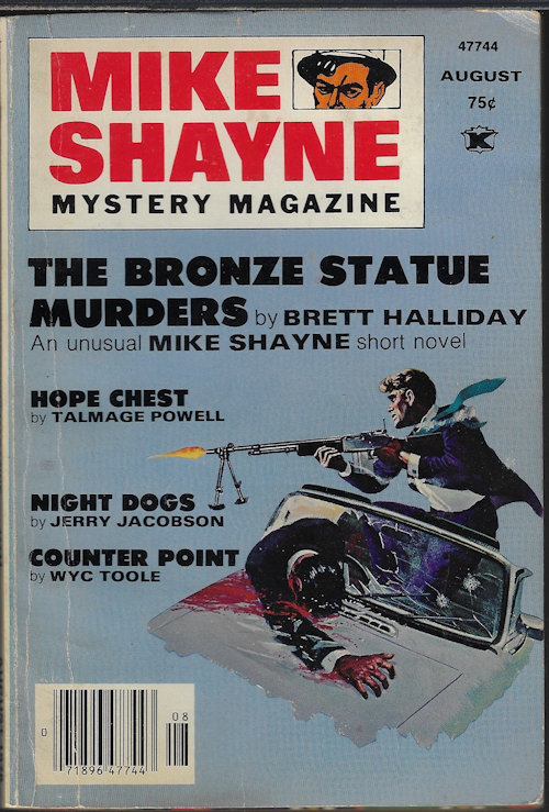 MIKE SHAYNE MYSTERY (BRETT HALLIDAY; JERRY JACOBSON; ROY ARMSTRONG II; WYC TOOLE; TALMAGE POWELL; HERBERT HARRIS; SHARON HERBST; FRANK SISK) - Mike Shayne Mystery Magazine: August, Aug. 1976