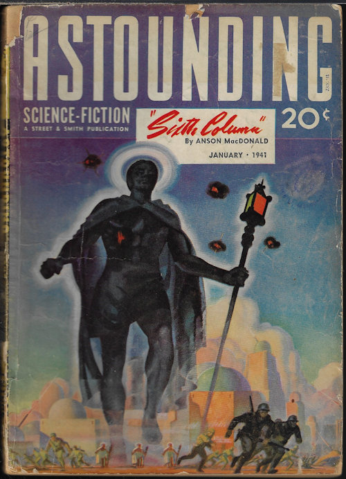 ASTOUNDING (ANSON MACDONALD - AKA ROBERT A. HEINLEIN; MAURICE G. HUGI; HARRY WALTON; NELSON S. BOND; KURT VON RACHEN - AKA L. RON HUBBARD; MANLY WADE WELLMAN; E. A. GROSSER; NORMAN R. GOLDSMITH; ARTHUR MCCANN) - Astounding Science Fiction: January, Jan. 1941 (