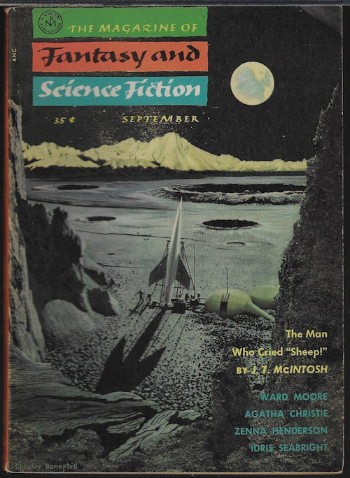 F&SF (J. T. MCINTOSH; AGATHA CHRISTIE; CHARLES BEAUMONT; IDRIS SEABRIGHT - AKA MARGARET ST. CLAIR; ERIC ST. CLAIR; WARD MOORE; SAKI; ANTHONY BOUCHER; THYRA SAMTER WINSLOW; ZENNA HENDERSON; FREDRIC BROWN) - The Magazine of Fantasy and Science Fiction (F&Sf): September, Sept. 1955