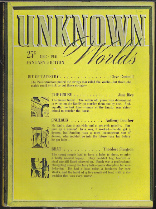 UNKNOWN Worlds Fantasy Fiction: December, Dec. 1941