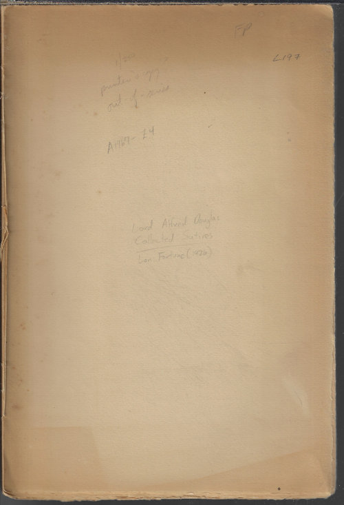 DOUGLAS, LORD AFRED - The Collected Satires