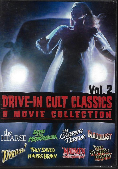 DRIVE-IN CULT CLASSICS - Drive-in Cult Classics Vol. 2; 8 Movie Collection: The Hears, Land of the Minotaur, the Creeping Terror, Bloodlust, Terrified!, They Saved Hitler's Brain, Madmen of Mandoras, and the Devil's Hand
